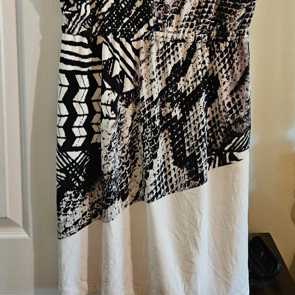 Morgan Mcfeeters Vintage Snakeskin Midi black Fall Aysymetric Slimming dress 14 - Picture 3 of 10